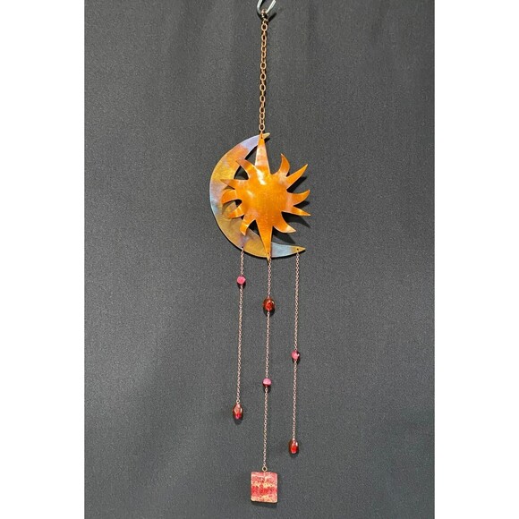 Stainless Steel Moon & Copper Sun Mobile by Succulent Metals Welded Artistry - Picture 2 of 5